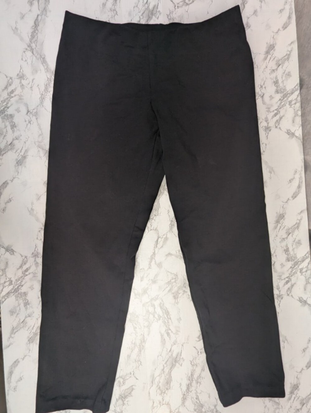 Eileen Fisher Black Stretch Ponte Tapered Leg Pull-On Pants Size L